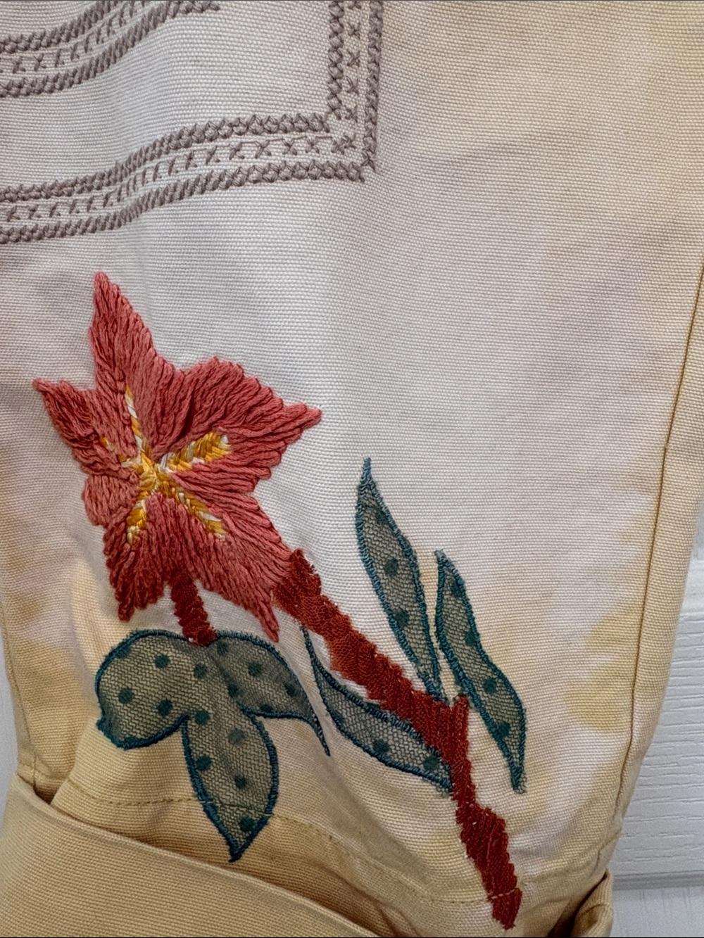 We The Free Cream Embroidered Floral Wide-Leg Pants - Picture 9 of 14